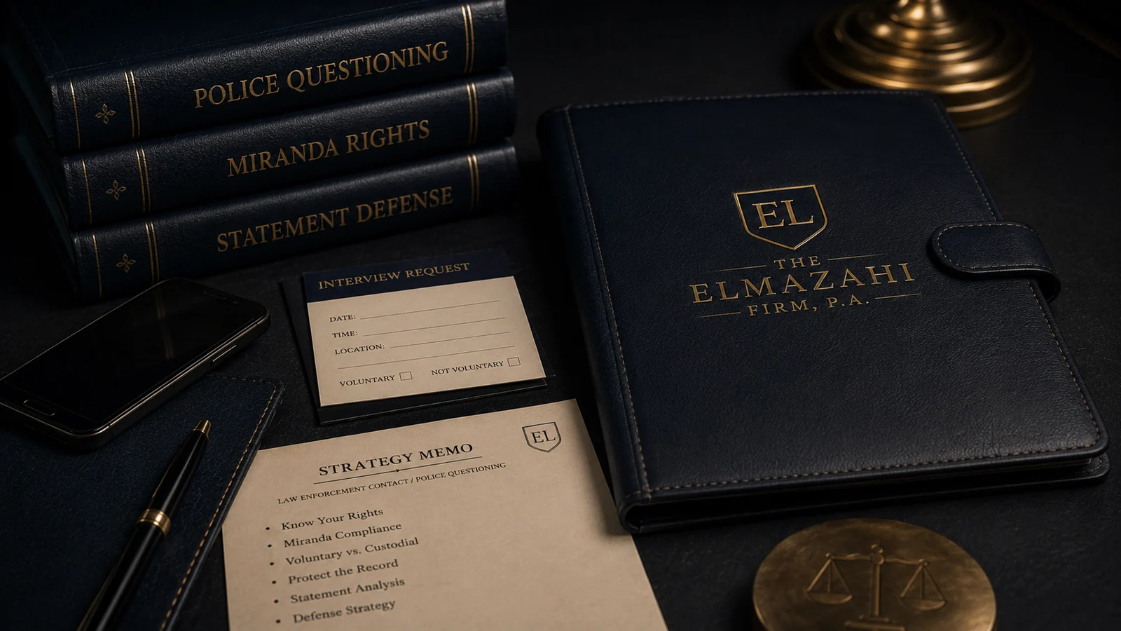 Criminal defense strategy materials arranged for review